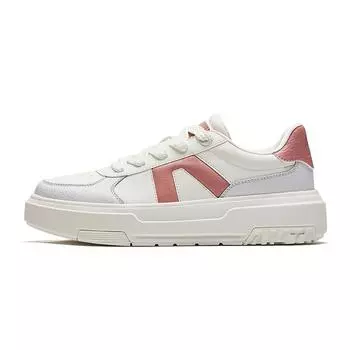 Anta Lifestyle Series Simple Comfortable Slip Resistant Wear Resistant Shock Absorbing Low Top Sneakers Women Sneakers White Gray Pink 122448023-4 36.5