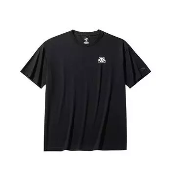 Anta Lifestyle Series Simple Solid Color Round Neck Pullover Short Sleeve T-Shirt Unisex Tops Black 972528124-4 XS