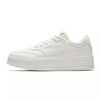 Anta Lifestyle Series Simple Versatile Wear-Resistant Increased Height Low-Top Sneakers Women sneakers White 922538005-1 35.5