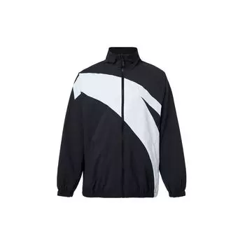 Anta Lifestyle Series Solid Color Logo Zip Stand Collar Jacket Unisex Jacket Black 952338601-2 XXL