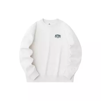 Anta Женская толстовка Lifestyle Series из однотонного флиса с длинным рукавом и круглым вырезом, цвет Lotus-White 162348704-2 XL