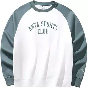 Anta Lifestyle Series Sport Leisure Simple Color Block Letter Loose Round Neck Pullover Sweatshirt Women sweatshirt 162448702N-2 XS
