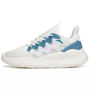Anta Lifestyle Series Ткань Синтетическая кожа Нескользящие Износостойкие Низкие Повседневные Туфли Мужские Кроссовки Белый Синий 112138860-2 42
