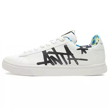 Anta Lifestyle Series Ткань Синтетическая кожа Удобные нескользящие износостойкие низкие кроссовки для скейтбординга Мужские кроссовки цвета слоновой кости и белого цвета 91818000-8 40.5