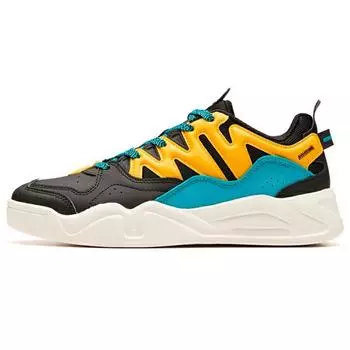 Anta Lifestyle Series Trendy Casual Non-Slip Wear-Sticked Low-Top Shoes Sneakers Men Sneakers Black White Yellow 112018041-4 40