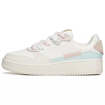 Anta Lifestyle Series Trendy Casual Non-Slip Wear-Sticked Low-Top Shoes Women sketching sneakers White Blue Pink 922118018-4 38.5