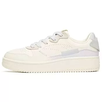 Anta Lifestyle Series Trendy Casual Slip Non-Slip Durable Low Top Skate Shoes Women Sneakers White Purple 922118018-1 37.5