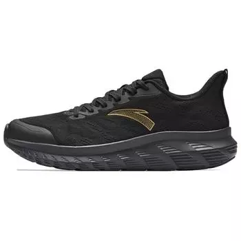 Anta Light Cloud Comfortable Shock Absorbing Non-Slip Low-Top Casual Running Shoes Men sneaker Black Gold 112435536S-1 39