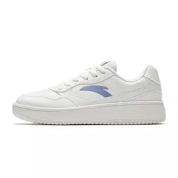 Anta Lightweight Classic Versatile Non-Slip Wear-Resistant Lightweight Increased Height Low-Top Skate Shoes Women Sneakers White Blue 922528001-3 35.5