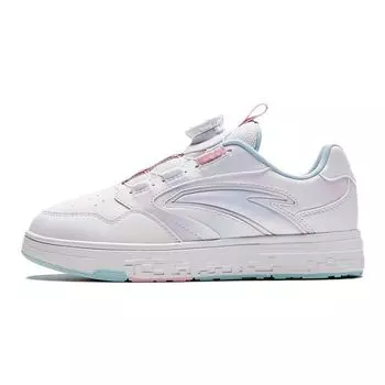 Anta Lightweight Shock Absorbing Low Top Kids Skate Shoes Kids Sneakers White Pink 322418006-3 35