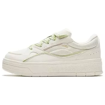 Anta Lightweight Simple Versatile Breathable Low-Top Skate Shoes Women sneakers White Green 922418065-3 38.5