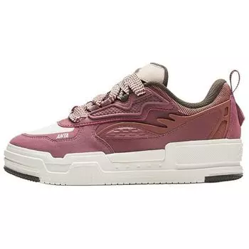 Anta Lightweight Versatile Non-Slip Durable Low-Top Skate Shoes Women sneakers Pink White 122418041-4 37.5