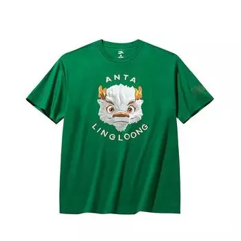 Anta Футболка Ling Long Tee Long Yun Dang Tou Ping Bu Qing Yun Футболки унисекс Ice-Porcelain-Green 172438155R-4 S