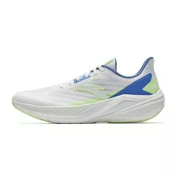 Anta Lingfeng Simple Versatile Rebound Height-Increasing Lightweight Breathable Low-Top Casual Running Shoes Men Sneakers White Blue Green 912525521-2 42.5