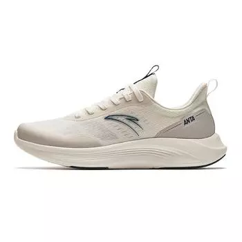 Anta Lingyun Mesh Lightweight Breathable Low-Top Running Shoes Men sneaker Ivory-White 912425521-4 40.5