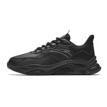 Anta Little Millennium Fashion Comfortable Versatile Non-Slip Wear-Resistant Increased Height Low-Top Casual Shoes Men Casual Shoes Black 912448811-3 39
