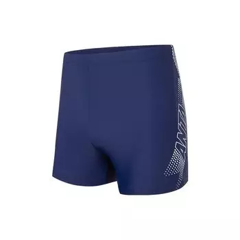 Anta Logo Print Elastic Waist Straight Leg Sports Swim Trunks Men swimwear Blue 992227881-2 S