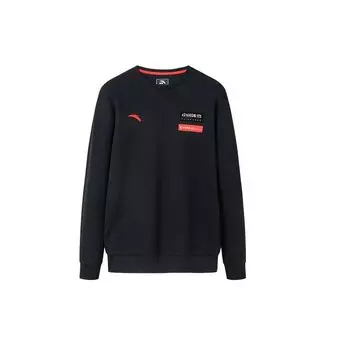 Anta Logo Print Круглый вырез на флисовой подкладке Теплый свитшот с длинными рукавами Мужские топы Черный 152247748-3 4XL