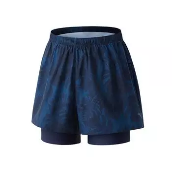 Anta Logo Printed Fake Two-Piece Swim Trunks Men swimwear Light-Blue 1824532409-10 M
