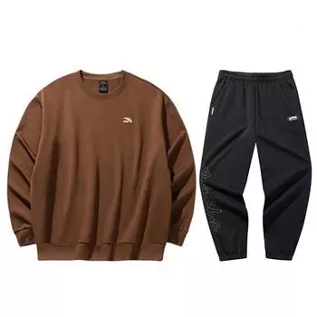 Anta Long Sleeve Pullover Knitted Warm Casual Sports Suit Unisex suit 972448711-4+172448301N-2 S