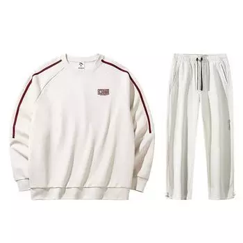 Anta Long Sleeve Round Neck Knitted Casual Sports Suit Men suits 972438705-1+152447339N-1 M