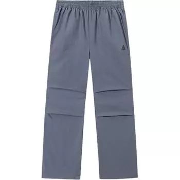Anta Loose Comfortable Simple Solid Color Wide Leg Knitted Sports Pants Women bottoms Dark-Gray 962526504-4 XS