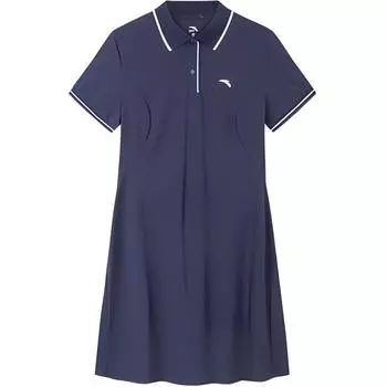 Anta Loose Fit Breathable Comfortable Short Sleeve Dress Women dresses Legendary-Blue 962427203-2 S