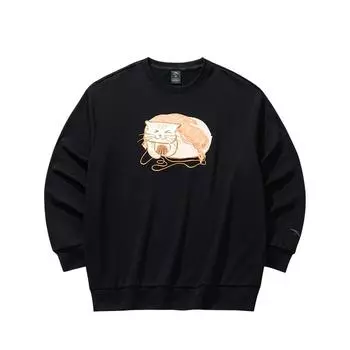 Anta Loose Fit Round Neck Animal Print Sports Casual Simple Sweatshirt Women sweatshirt 962538704-9 XS