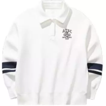 Anta Loose Fit Sports Pullover Vintage Sweatshirt Women tops Warm-Jade-White 162518719-1 XL