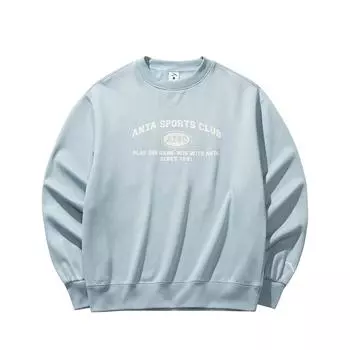 Anta Loose Letter Pullover Comfortable Casual Sweatshirt Women tops Crab-Shell-Blue 162348706-2 M