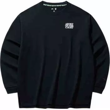 Anta Loose Letter Round Neck Pullover Long Sleeve T-Shirt Unisex Tops Black 172441404-3 3XL