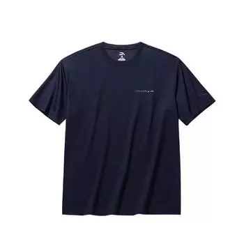 Anta Loose Letter Stripe Print Comfortable Simple Breathable Round Neck Short Sleeve T-Shirt Men Tops Zeus-Blue 152538114-2 M
