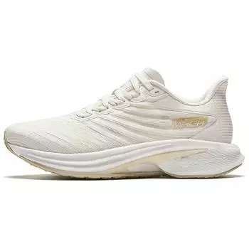 Anta Mach 4.0 Comfortable Fit Fabric Synthetic Leather Shock Absorbing Durable Low Top Running Shoes Women sneaker Beige 122425583S-1 35.5