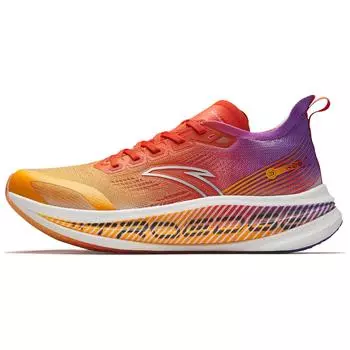 Anta Marathon Cushioning Non-Slip Durable Breathable Low-Top Full-Length Carbon Plate Training Running Shoes Men sneaker Red Orange Purple 912425588-9 41