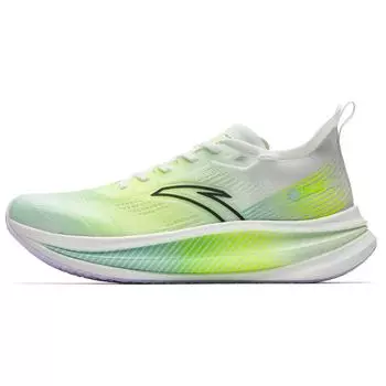 Anta Marathon Shock Absorption Breathable Low-Top Training Running Shoes Men sneaker White Green 912425588-7 40.5
