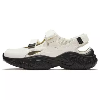 Anta Mary Jane Thick Sole Comfortable Sandals Women sandals White Black 122438507-1 40.5