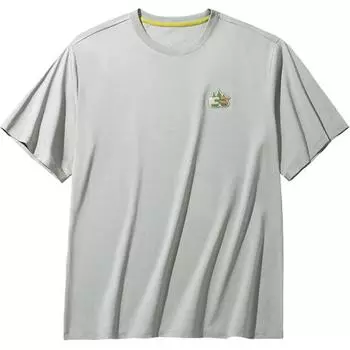 Anta Mens Outdoor Series Solid Color Loose Fit Round Neck Short Sleeve T-Shirt Men Tops Pearl-Gray 152436104-1 S