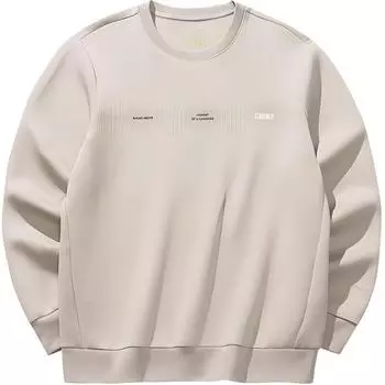 Anta Mens Training Series Sports Casual Simple Solid Color Crew Neck Pullover Sweatshirt Men sweatshirt Gray 152517720-2 L