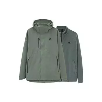 Anta Meow Meow флисовая подкладка водонепроницаемая однотонная молния с капюшоном три в одном флисовая куртка мужская куртка зеленая 952347607-6 S