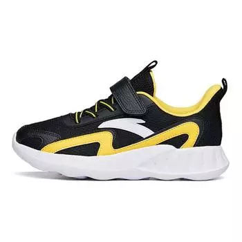 Anta Mesh Velcro Running Shoes Kids Sneakers Black Yellow White A312135568-3 35