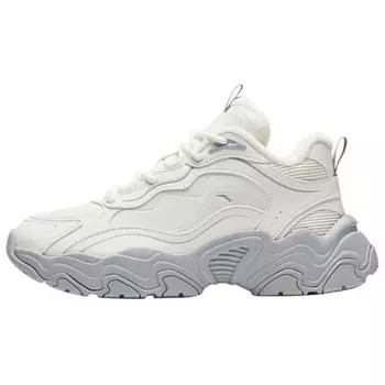 Anta Meteor Synthetic Leather Plush Comfortable Non-Slip Warm Mid-Top Casual Shoes Women Casual Shoes White Gray 122448986-2 37.5
