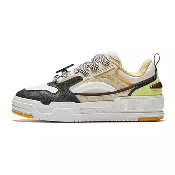 Anta Micro Sugar Bread Shoes Trendy Retro Wear-Resistant Height Increasing Low-Top Skate Shoes Men sneaker White Yellow Green 912348001-10 41