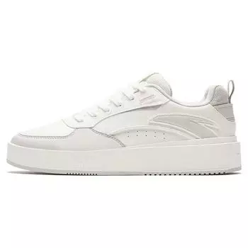 Anta Milk Cap 2 Thick Sole Casual Non-Slip Wear-Resistant Low-Top Skate Shoes Men Sneakers White Gray 912348080-6 43