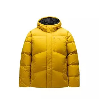 Anta Minimalist Brand Logo Letter Warm Hooded Down Jacket Unisex Outerwear Energy-Yellow 172517901-3 XL