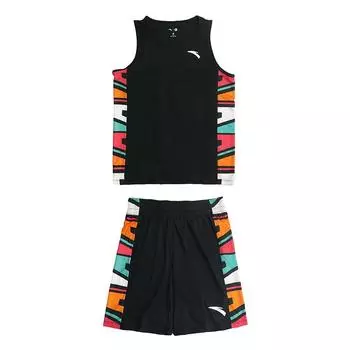 Anta Moisture Wicking Breathable Loose Basketball Suit Men suits Basic-Black 152431219-5 M