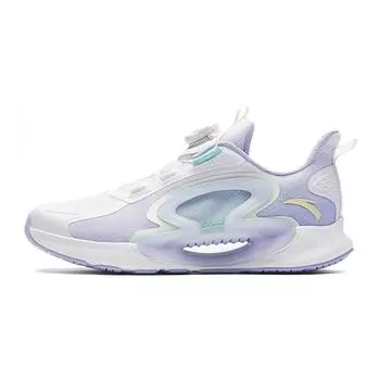 Anta Monthly Slip Resistant Durable Low Top Running Shoes Kids Sneakers White Purple 322325518H-2 35
