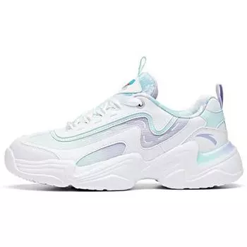 Anta Mulan X Lifestyle Series Trendy Casual Shock Absorbing Non-Slip Wear-Stick Dad Shoes Women sleeping white blue purple 92938862-10 35.5