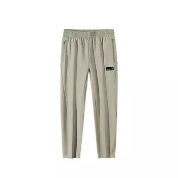 Anta Мужские спортивные брюки Outdoor Series со средней посадкой, прямые, на шнуровке, трикотажные, мужские брюки цвета хаки 952447502-1 XL