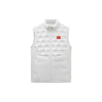 Anta Мужской жилет Champion All-Weather Series с однотонным национальным флагом, на молнии, с воротником-стойкой, белый 152410912-1 M