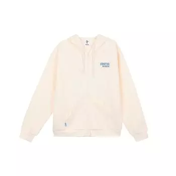 Anta Напечатанные буквы молнии толстовка с капюшоном женские толстовки кукурузно-белые 162318702-3 S